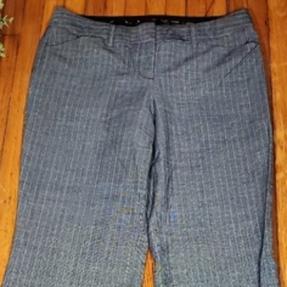 Express Editor Pants Wide Leg Trousers Grid Black White Preppy Work Office 2 - Picture 5 of 6